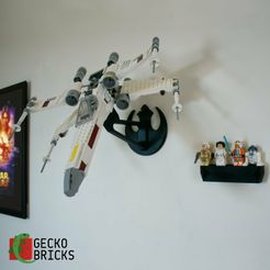 right-1.jpg STL-Datei 3D-gedruckte Wandhalterung für LEGO Star Wars Luke Skywalker's X-Wing Fighter™ 75301・3D-druckbare Vorlage zum herunterladen, robertcassidy1
