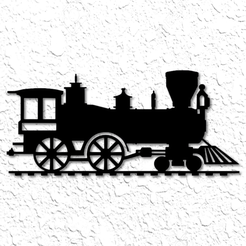 project_20230222_2113008-01.png Fichier STL train à vapeur art mural train décor mural・Modèle à imprimer en 3D à télécharger