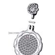 volume1.jpg Iced cluster bail Art deco pattern N04 memory pendant 3D print model