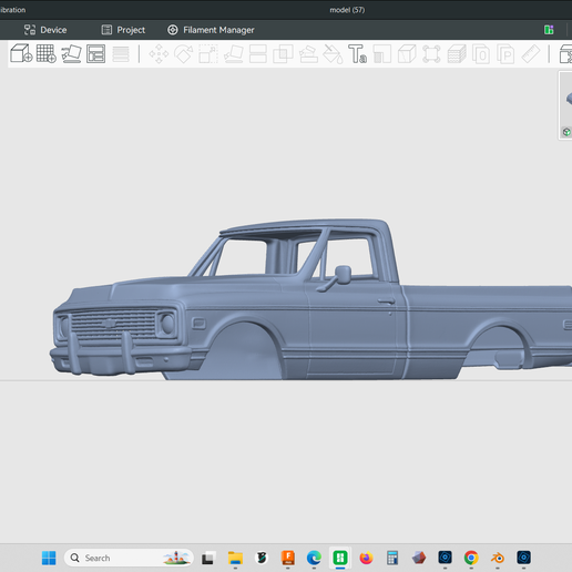 1972 Chevrolet K10 Cheyenne Super Pickup truck model, 1/24 scale hollow body shell, rc truck body, rock crawler, trail truck 3d print, stl file