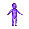 Baby T pose SDLevel1.obj Baby in T Pose Quad Mesh avec 5 niveaux de subdivision.