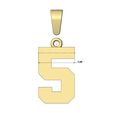 NBA-number-5-pendant-charm-bail-07.jpg NBA Schriftart Nummer 5 Anhänger Charme mit Kaution 3D-Druck Modell