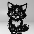 2.1.jpg line art cat 4, wall art cat, 2d art cat, cat, kitten, le chat, wall cat, cat decoration, feline