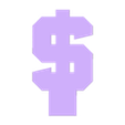 solid dollar.stl Bloc d'affichage des prix interchangeable Pierre massive et fissurée