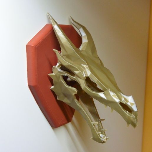 Free STL file Skyrim skull Dragon wall Trophy・3D printer model to ...