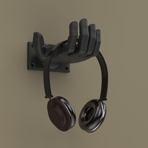 🎧 Human Hand-Shaped Wall-Mounted Headphone STL