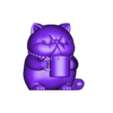 Grumpy Coffee Cat.stl Grumpy Coffee Cat – Chubby Tired Cat Desktop Figure