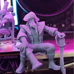 GP seated resin 3D printed.jpg Captain Gangplank Seated - League of Legends