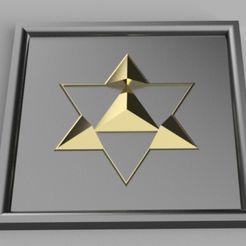 model2.jpg STL file Tetrahedron Star Wall Art Sacred Geometry・Model to download and 3D print