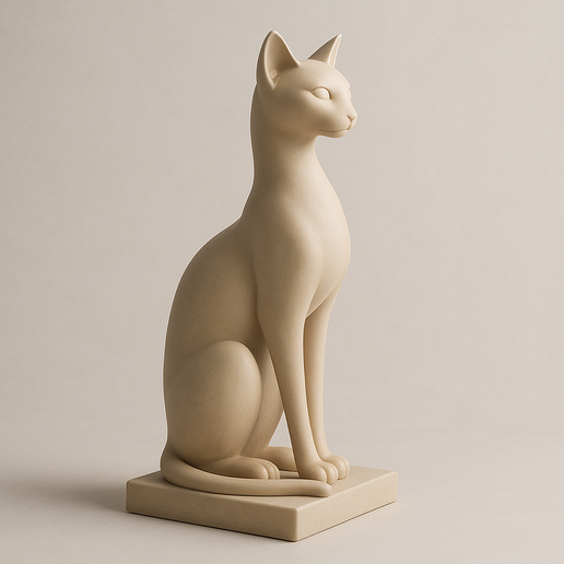 Elegant Cat Statue – Modern Decor 3D model