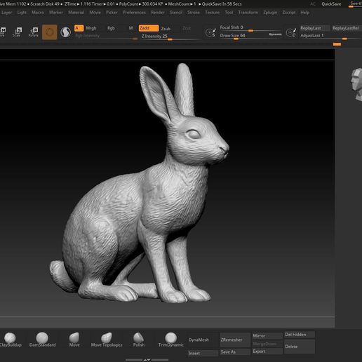 Hare-Figurine-Zbrush-01.jpg Hare Figurine