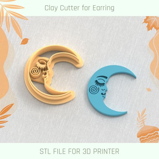 Boho Moon Polymer Clay Cutter 3D model
