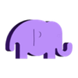 letter_elephant_p.stl Fichier STL gratuit Linkable Elephants - Letters & Numbers (Redesign/Remix)・Plan imprimable en 3D à télécharger