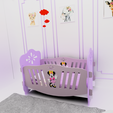 CUNA1.png CRADLE - BED - BABY GIRL DESIGN - CNC - LASER CUTTING