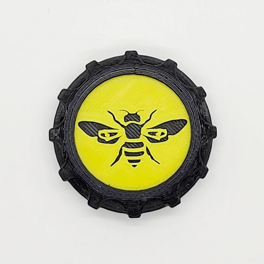 2.jpg Porta-chaves de moeda Busy Bee Maker (impressão de extrusora única)