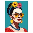 Frida-Kahlo1.jpg Floral Frida Kahlo Home Decow Wall Art no.2