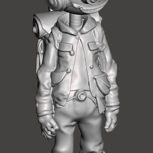 beautiful robot with backpack 3D model