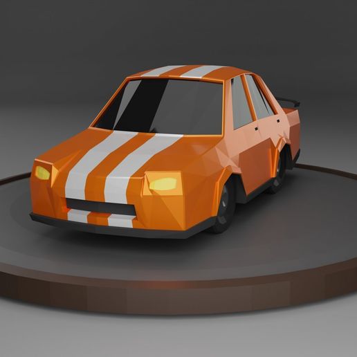 Sports Car Low Poly 3D model