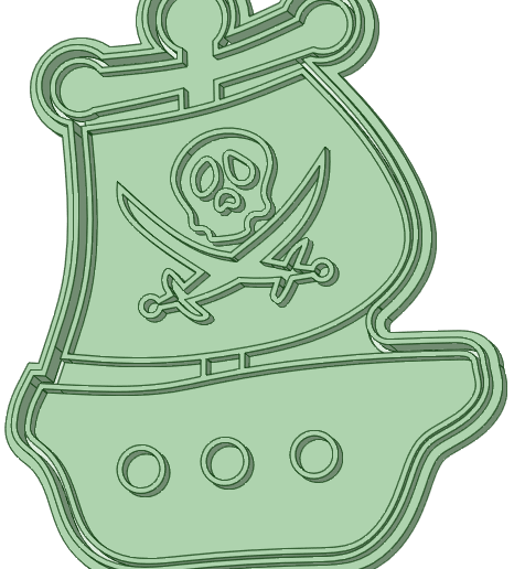 Pirate ship cookie cutter version 2.0 - 3D model önizlemesi