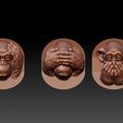 three wise monkeys3.jpg The Three Wise Monkeys 3D print model