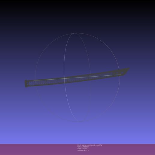 meshlab-2022-01-14-07-11-00-62.jpg STL file Akame Ga Kill Akame Sword And Sheath Printable Assembly・Template to download and 3D print, julian-danzer