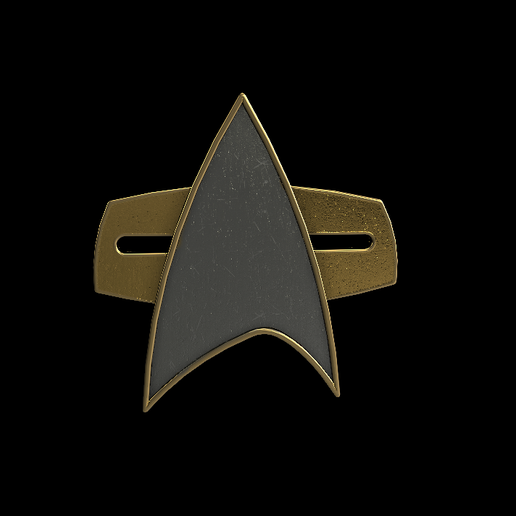 Star Trek Voyager Communicator Logo Gold Toned Post Earrings NEW UNWORN 