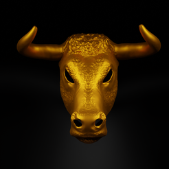1.png STL file Bull - Animal Cosplay Face Mask 3D print model・3D printing model to download