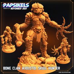 720X720-bone-clan-axolotol-skull-hunter-1.jpg 3D-Datei KNOCHENKLAN AXOLOTOL SCHÄDELJÄGER・3D-Druckvorlage zum Herunterladen