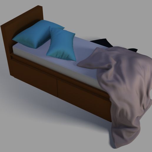 bed_0012.jpg single bed and Pillows