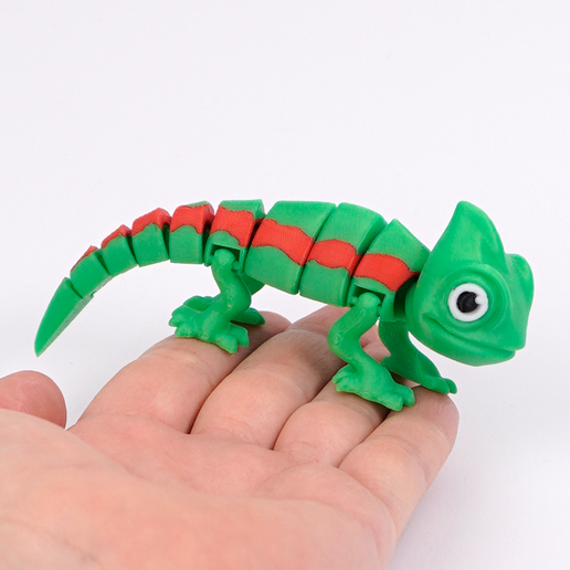 Flexi Chameleon | Articulated Print in Place Chameleon | STL & 3MF