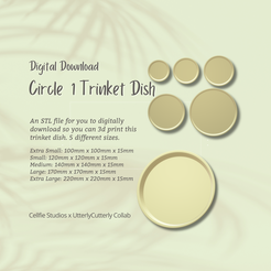 Cover-7.png Circle Trinket Dish STL File - Digital Download -5 Sizes- Homeware, Boho Modern Design