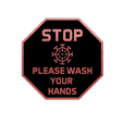stop please wash your hands.png COVID please wash your hands sign