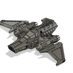 Side-Angle.png STL file chaotic X-Phon Fighter Jet・3D printing idea to download