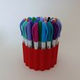 1.jpg Zigzag Rows Pen&Sharpie Holder Stl File, For 36 Sharpies