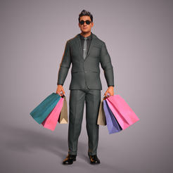 shopping-boy-1.png STL file SHOPPING GIRL BODYGUARD・Model to download and 3D print
