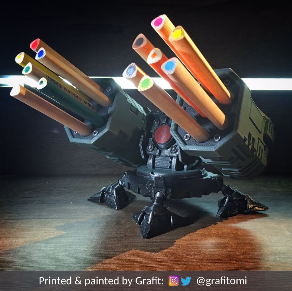 credits1.jpg Télécharger fichier STL Porte-stylo lance-roquettes SAM • Modèle pour imprimante 3D, ferjerez3d