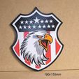 escudo-america-cartel-letrero-aguila-estrellas-ave.jpg shield, America, bars, stars, eagle, eagle, bird, sign, signboard, sign, logo, logo, badge, print3d