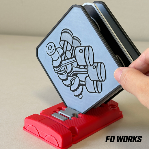 V4 / V6 Engine Coaster with Valve Cover Holder - No Support
