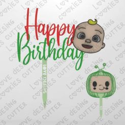 221408643_1355342844863277_7898495222750675148_n.jpg Archivo STL SET CAKE TOPPER COCOMELON・Modelo imprimible en 3D para descargar