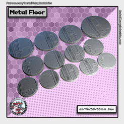 MetalFloor_Bases.png Fichier 3D Socles métalliques - 35/40/50/65mm・Plan imprimable en 3D à télécharger