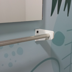 soporte-01.png Archivo STL Soporte para pared de tubo o varilla・Objeto para impresora 3D para descargar