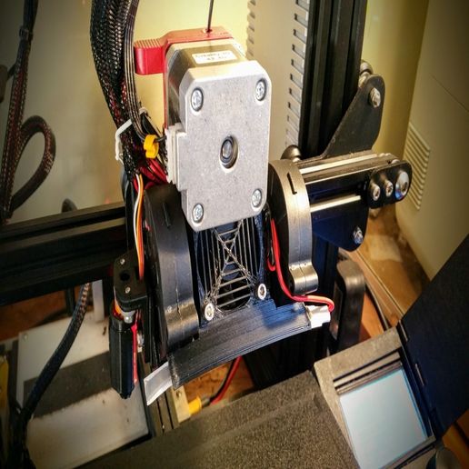 Ready to print "Hero Me" Direct Drive dual 5015 duct set with fan grill and LED strip