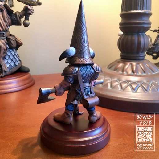 Photo-Jan-26-2023,-4-19-07-PM.jpg Gnome with Axe, Fantasy Tabletop RPG Miniature or Garden Gnome Statue
