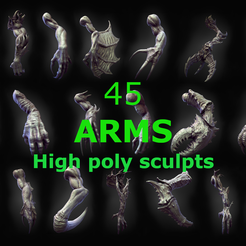 ARMS.png 45 ARMS high poly sculpts