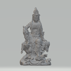 1.png Statue de Bouddha Guanyin Bodhisattva Modèle d'impression 3D