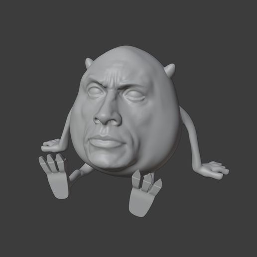 Mike Rockowski (The Rock + Mike Wazowski) - Support Free 3D model