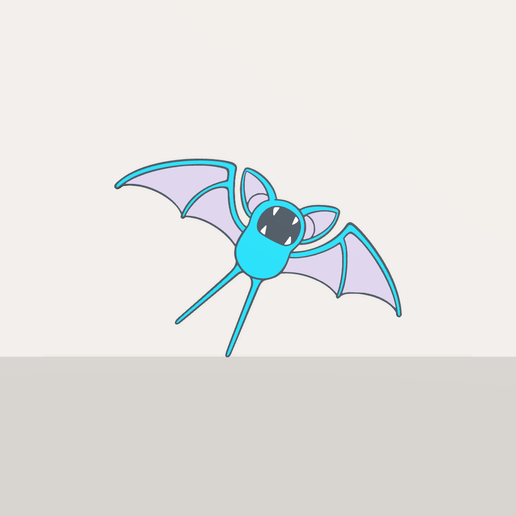 Pokemon Kanto Zubat #041 Wall Art 3D model