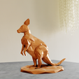 kangaroo-body-low-poly-2.png kangaroo statue low poly 3d print stl file