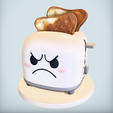 Screenshot-2025-10-21-at-16.09.19.png Tostadora Triste y Enfadada Dejando Caer la Tostada Quemada STL Divertido Modelo de Impresión 3D Decoración de Cocina y Figurita de Dibujos Animados
