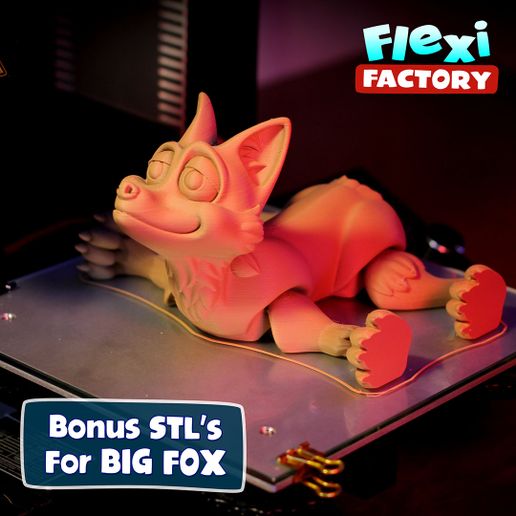 Flexi-Fox-Flexi-Factory-Dan-Sopala-09.jpg Mignon Renard Flexi Print-in-Place avec les versions 3MF et XL incluses !